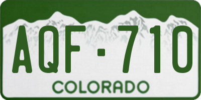 CO license plate AQF710