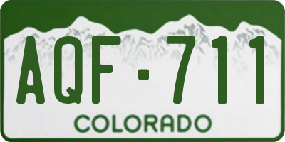 CO license plate AQF711