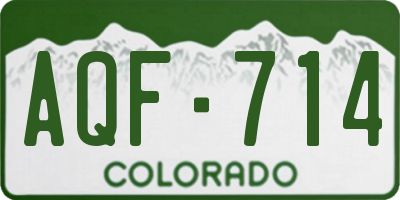 CO license plate AQF714