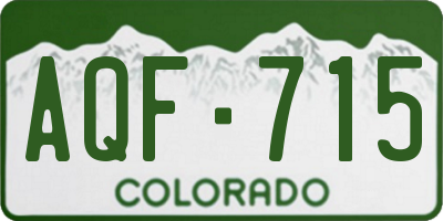 CO license plate AQF715