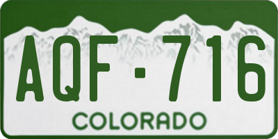 CO license plate AQF716