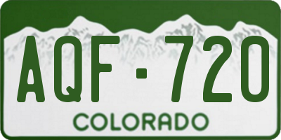 CO license plate AQF720