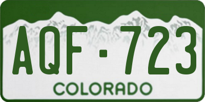 CO license plate AQF723