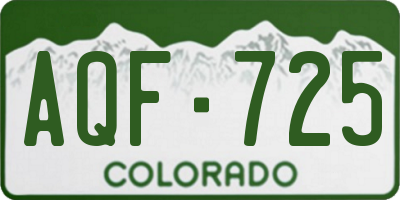 CO license plate AQF725