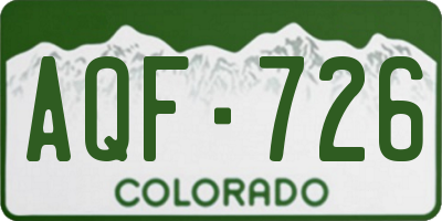 CO license plate AQF726