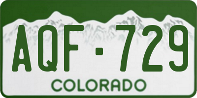 CO license plate AQF729