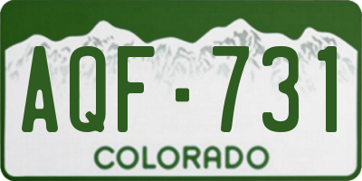 CO license plate AQF731