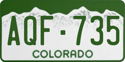 CO license plate AQF735