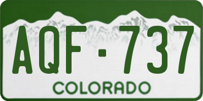 CO license plate AQF737