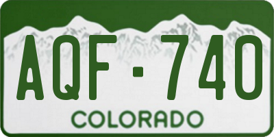 CO license plate AQF740