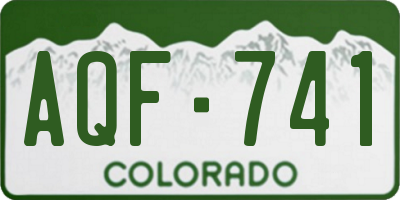 CO license plate AQF741