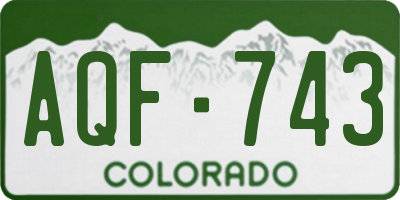 CO license plate AQF743