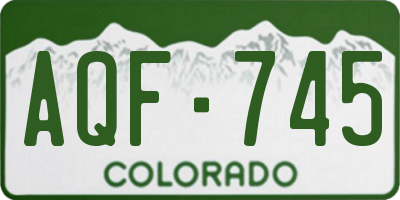 CO license plate AQF745
