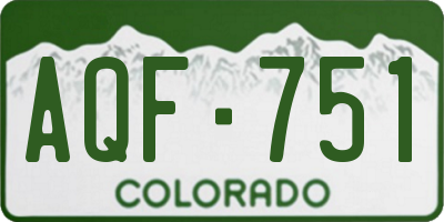 CO license plate AQF751