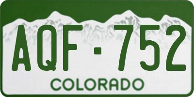 CO license plate AQF752