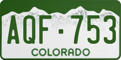 CO license plate AQF753