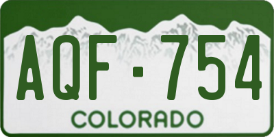 CO license plate AQF754