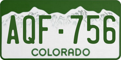 CO license plate AQF756