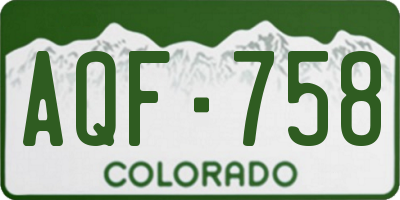 CO license plate AQF758