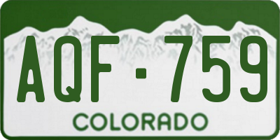 CO license plate AQF759