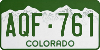 CO license plate AQF761