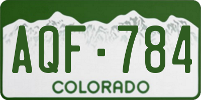 CO license plate AQF784