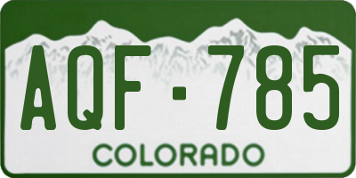 CO license plate AQF785