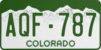 CO license plate AQF787