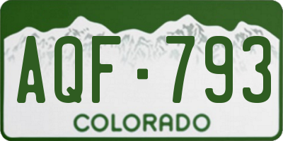 CO license plate AQF793