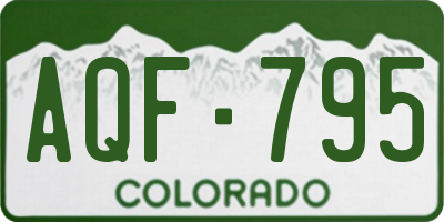 CO license plate AQF795