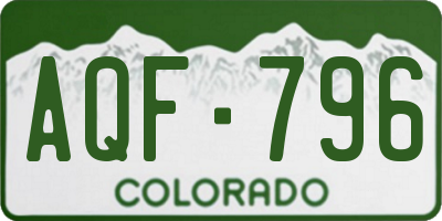 CO license plate AQF796