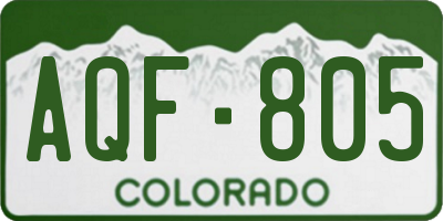 CO license plate AQF805
