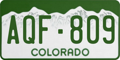 CO license plate AQF809