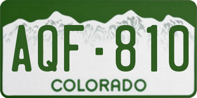 CO license plate AQF810