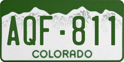 CO license plate AQF811