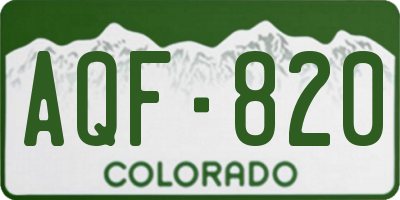 CO license plate AQF820