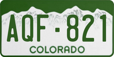 CO license plate AQF821