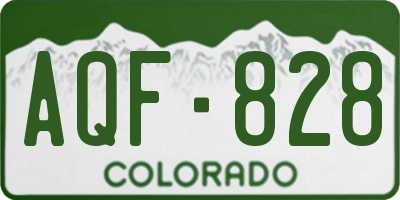 CO license plate AQF828