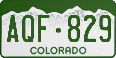 CO license plate AQF829