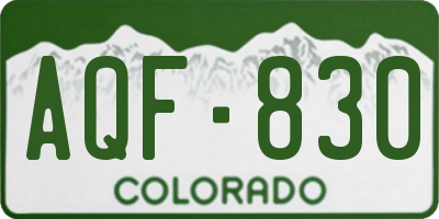 CO license plate AQF830