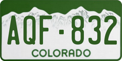 CO license plate AQF832