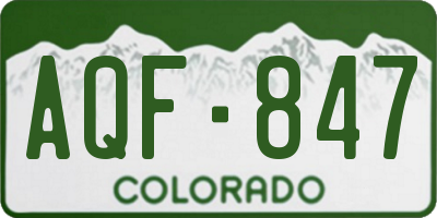 CO license plate AQF847