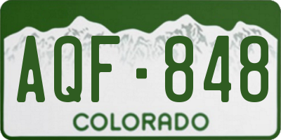 CO license plate AQF848