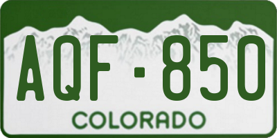CO license plate AQF850