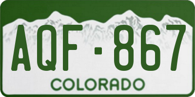 CO license plate AQF867