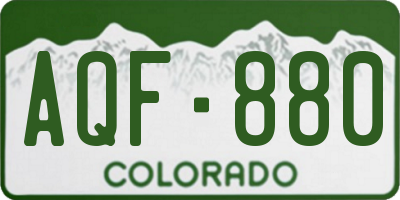 CO license plate AQF880