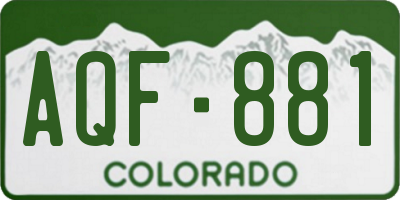 CO license plate AQF881