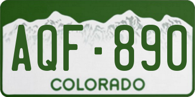 CO license plate AQF890
