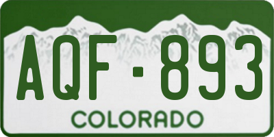CO license plate AQF893