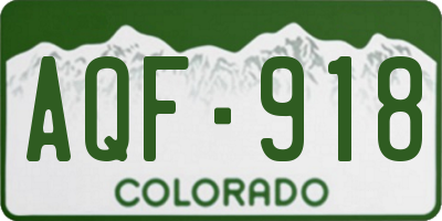 CO license plate AQF918